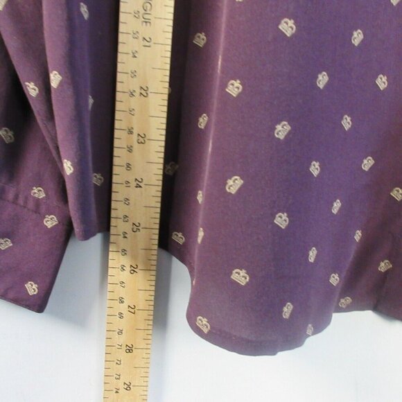 Club Monaco 100% Silk Button Down Long Sleeve Shirt Women's Maroon Formal 86 - Picture 9 of 11